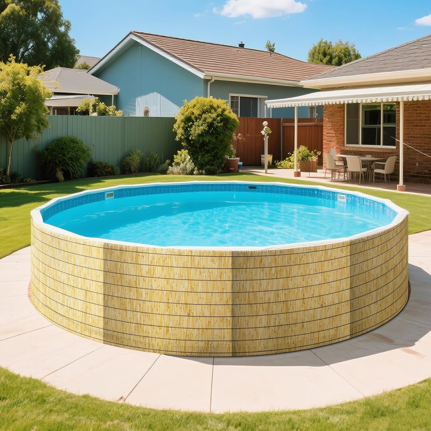 ZNCMRR Reed Fencing Rolls Natural Bamboo Fence Rolls 2 Pcs 4 Feet High Privacy Fence for Balcony Patio Garden Backyard Outdoor 4FT X 16.4FT（Yellow）