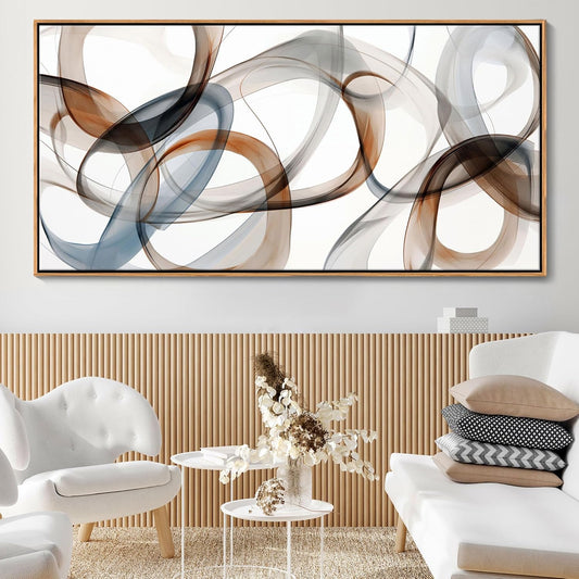 Large Wall Art - Framed Canvas Wall Art Abstract Wall Decor for Living Room - Modern Minimalist Style Artwork Decorations Wooden Frames for Canvas Paintings 29×58IN