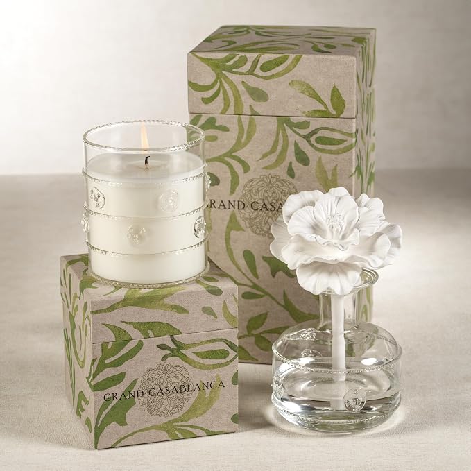Zodax Grand Casablanca Porcelain Oil Diffuser - 6.76 oz -Wild Tuberose