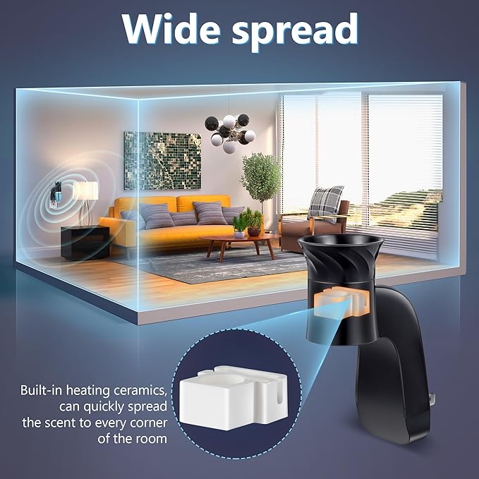 Hohean 2 Pack Wall Fragrance Plug in Compatible with Bath and Body Works WallFlower Refills, ETL Certified, Rotatable, Precise Scent Adjustable Fragrance Control Diffuser Plug for Home, Office (Black)