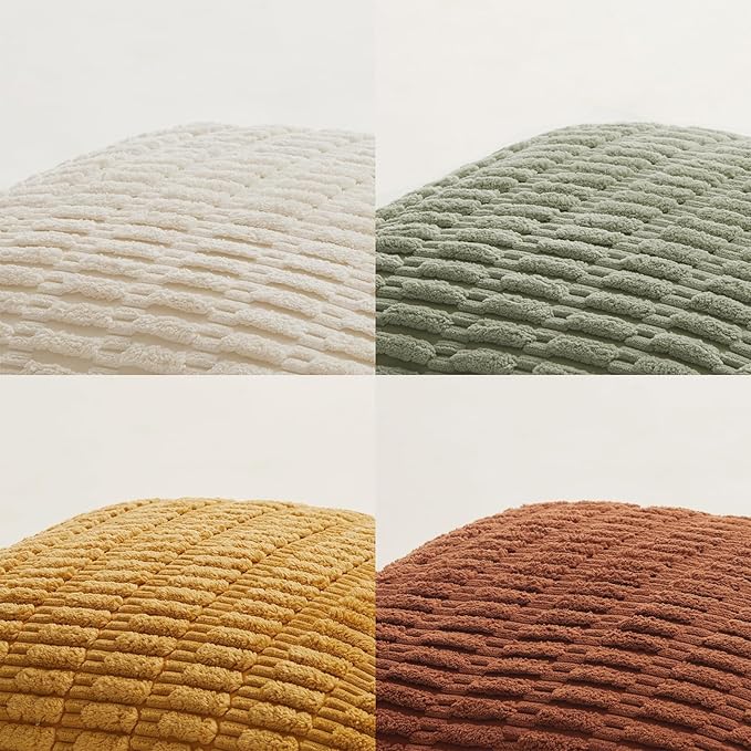 Fancy Homi 4 Packs Decorative Throw Pillow Covers for Living Room Couch Bed, Modern Farmhouse Boho Home Décor Accent Cushion Case, 22" x 22" (Pack of 4), Fall