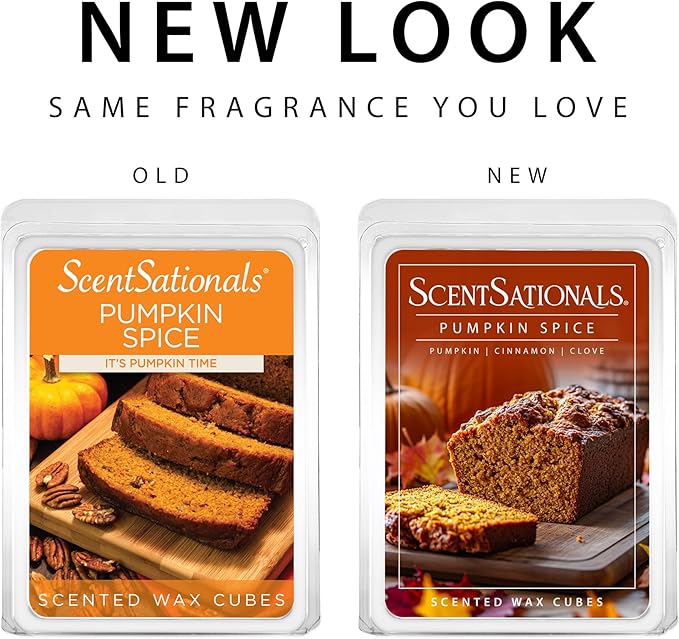 Scentsationals Wax Melts Strong Scent - Pumpkin Spice - Long Lasting Scented Melts for Warmers, 10oz (24-Cubes)