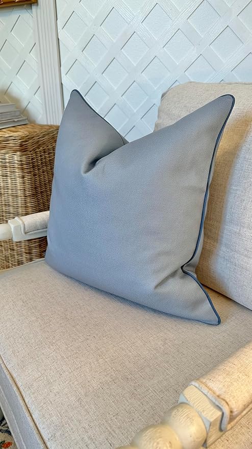 Jillien Harbor Chesapeake Blue Pillow Cover 20"x 20" for Couch Premium Throw Pillow Solid Blue Pillow