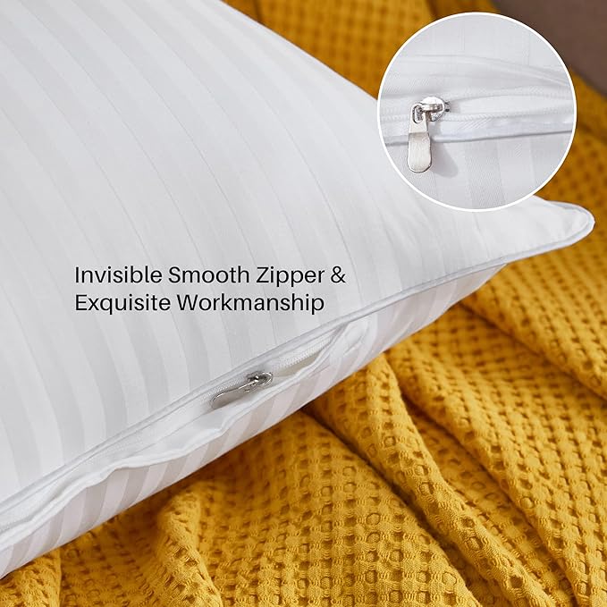 Oubonun 20 x 20 Throw Pillow Inserts, Firm and Fluffy Decorative Square Pillows for Couch Bed Sofa with Soft Cotton Cover White Cushion with Down Alternative Pack of 4