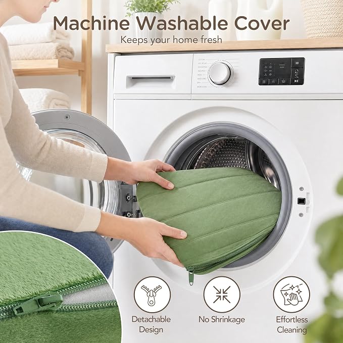 Codi High Density Foam Floor Pillow 2 Sets, Large Meditation Cushions Seating for Adults and Yoga Sitting, Washable Thick Couch Cushion with Soft Tufted Covers - 22 * 22 * 5inch Green