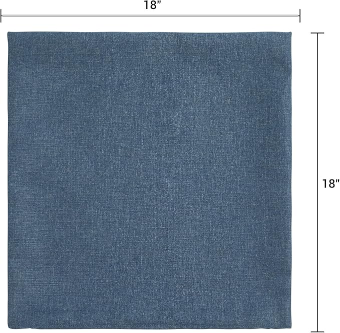 FUNHOME Waterproof Outdoor Throw Pillow Covers Set of 2,Home Decor for Garden Patio Furniture,Couch,Sofa 18 x18 Inch Decorative Pillows Cover Only,NO Insert(Denim Blue)