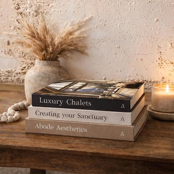 Array & Arrow Decorative Book Set of 3 for Home Decor | Hardcovered Book Set for Home Decor | Coffee Table Décor | Fake Books for Decoration | Faux Books for Decoration (Small - Blank Pages)