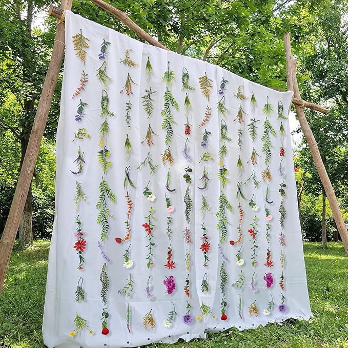 Suncalla 12 Pcs 70.8 ft Flower Garlands Hanging Artificial Wildflower Vine Decor from Ceiling Floating Floral Backdrop Silk Fake Flower Garland for Wedding Home Garden Wall Arch(Wildflower)