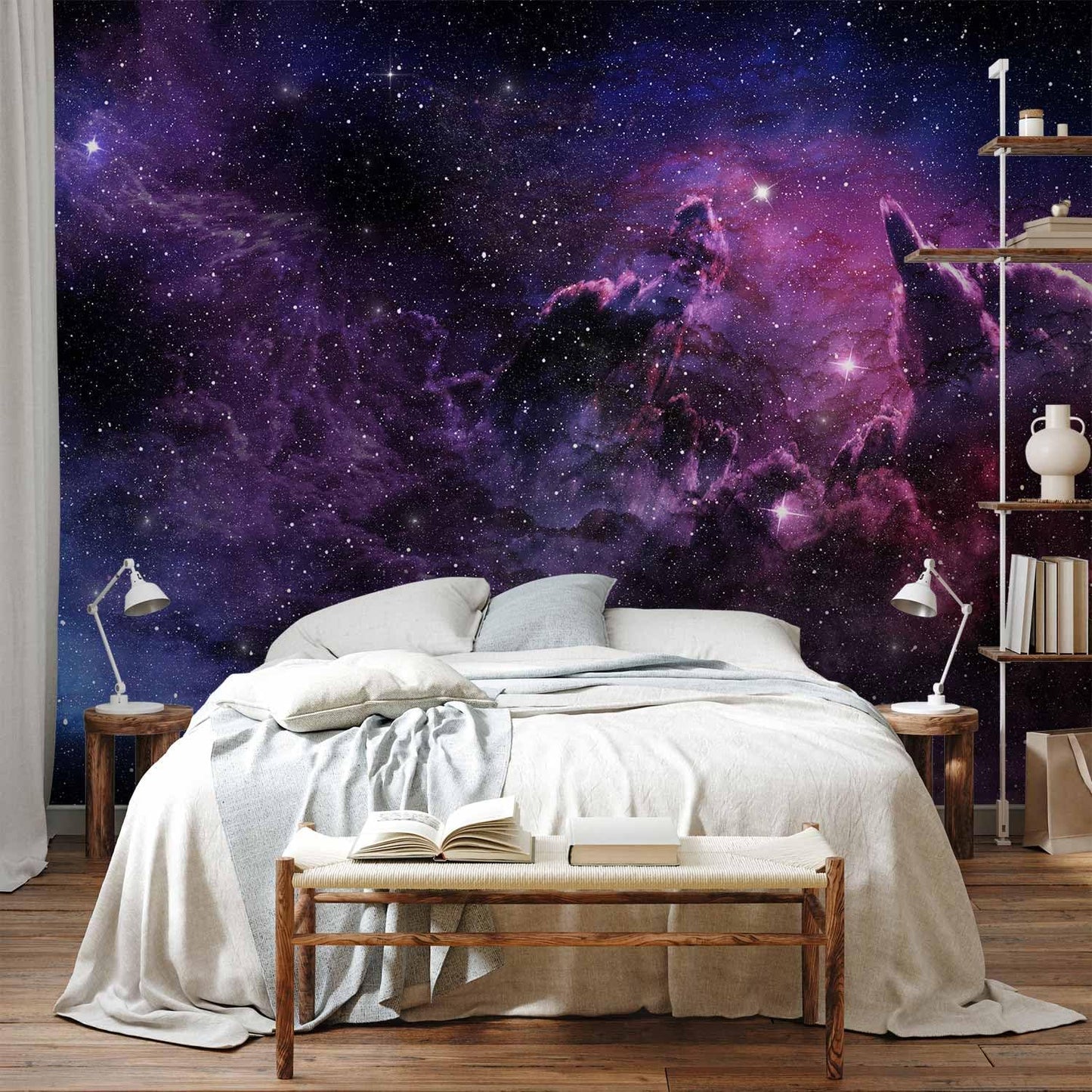 artgeist Wall Mural Cosmos Galaxy 154x110 in - Peel and Stick Self-Adhesive Wallpaper Removable Large Sticker Foil Wall Decor Print Picture Image Design a-C-0022-a-a