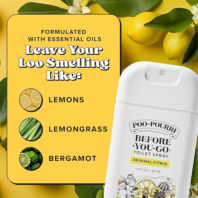 Poo-Pourri Before-You-Go Pocket Toilet Spray, Travel Essentials, 1 Fl Oz, Spring Variety 3 Pack, Each Up to 50 Uses, On-The-Go Bathroom Odor Deodorizer with Essential Oils, TSA Approved Size, 3 Scents