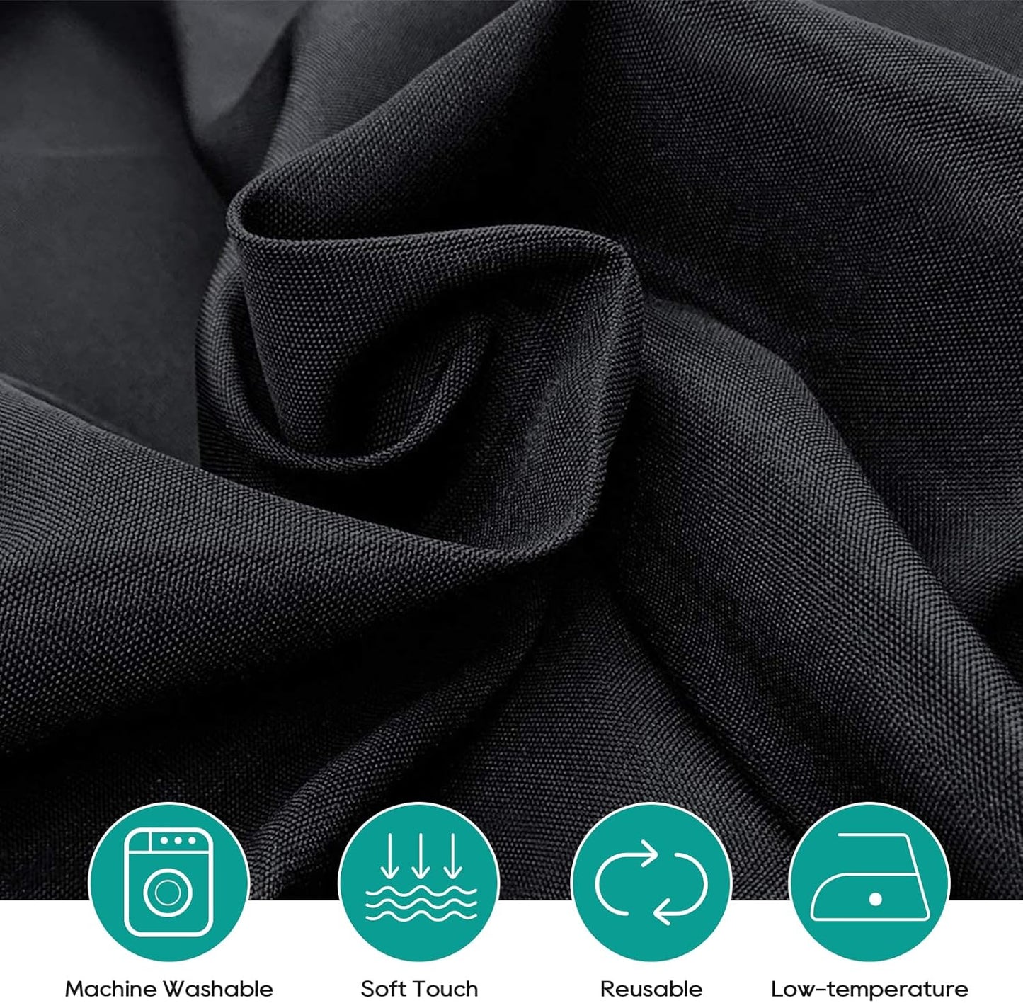 Surmente 120 inch Round Tablecloths -10 Pack Black Round Table Cloths, Polyester Fabric Table Covers for Wedding, Party, Banquet, or Restaurant