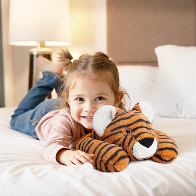 Niuniu Daddy 20" | 3.3 Pound Tiger Weighted Stuffed Animals for Adults, Stuffed Tiger Plush Toy for Toddler Teens Kids, Large Fluffy Plushy Pillow with Soft Fur for Present Christmas Birthday