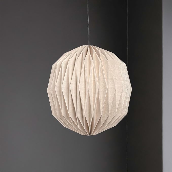 JONATHAN Y 15.75" Natural 1-Light Paper Pendant Light, Modern Vintage Honeycomb Orb Shade Hanging Lantern for Dining Room, Scandinavian Minimalist, LED Bulb Included JYL9101B