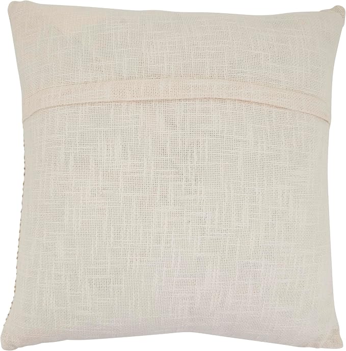 SARO LIFESTYLE Abstract Embroidered Throw Pillow Cover - Modern Textured Accent Pillow Cover for Organic Modern Decor, Contemporary Living Spaces and Layered Home Styling, 20"x20", Ivory
