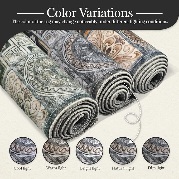 Machine Washable Entryway Small Area Rugs: Soft Non-Slip Low Pile Door Mat Indoor Entrance 2x3 ThrowRug for High-Traffic Areas Kitchen, Hallway, Farmhouse Decor