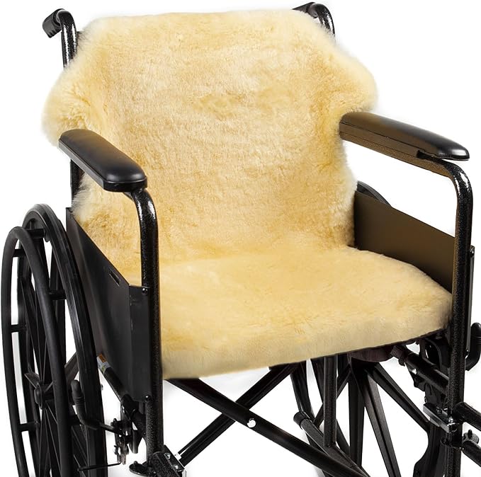 Natural Sheepskin for Bed Sores and Skin Irritation | Tauranga 100% Real Medical Sheepskins with Non-Slip Back for Pain Relief and Discomfort, Wool Seat Pad, Natural, 26 in. x 46 in.