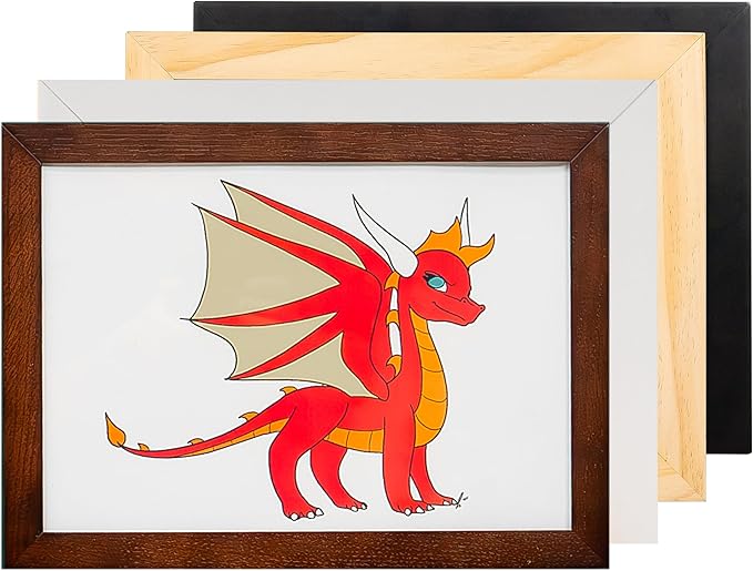 Magnetic Kids Art Frame 8.5x11 – Lift-Top Real Wood Artwork Display & Storage – Strap-Free Changeable Frame Holds 250 Drawings – Freestanding or Wall Mounted - Black