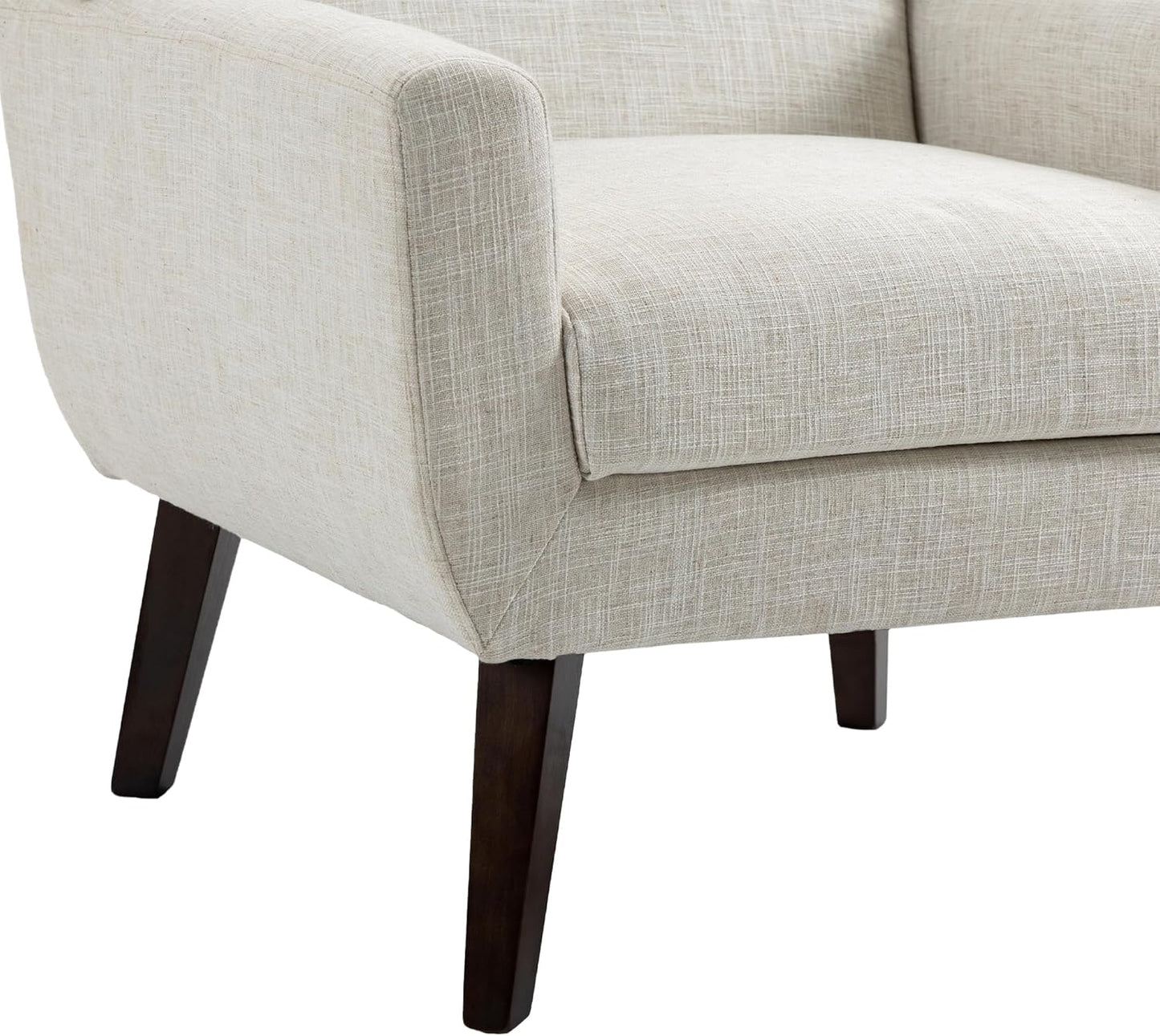 UIXE Accent Chair Modern Upholstered Armchair, Comfy Living Room Arm Chairs Mid Century Single Sofa Reading Side Seat for Bedroom, Home Office - Beige