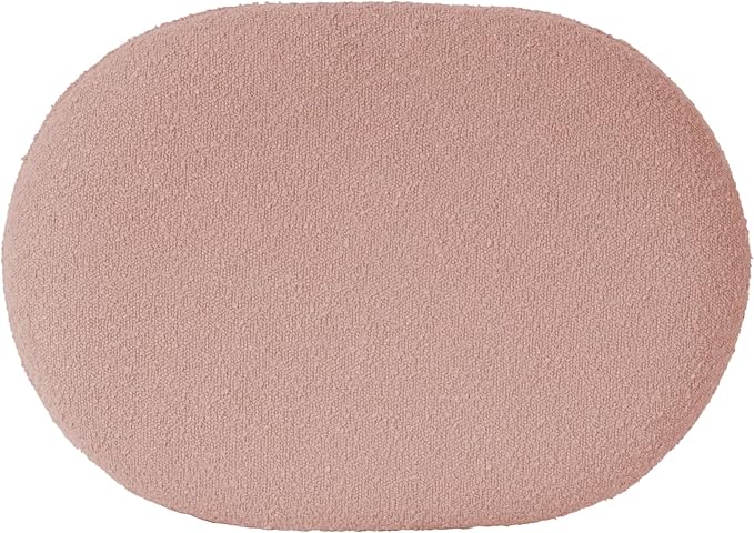 HomePop Quinn Modern Ottoman|Homepop Home Décor|Ottoman for Living Room & Bedroom -Boucle Pink