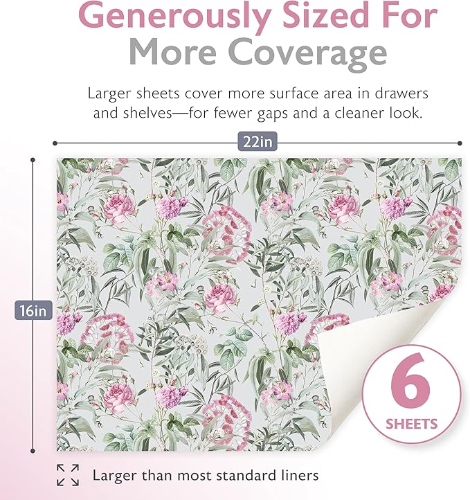 Scented Drawer Liners for Dresser Fragrant Paper Liner for Drawers Cabinet Shelf Linen Closet and Kitchen Scent Liners Non Adhesive (Garden Reverie)