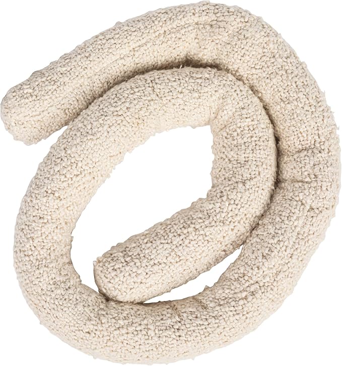 22 Inches Woven Cotton Bouclé Knot Design Pillow, Cream