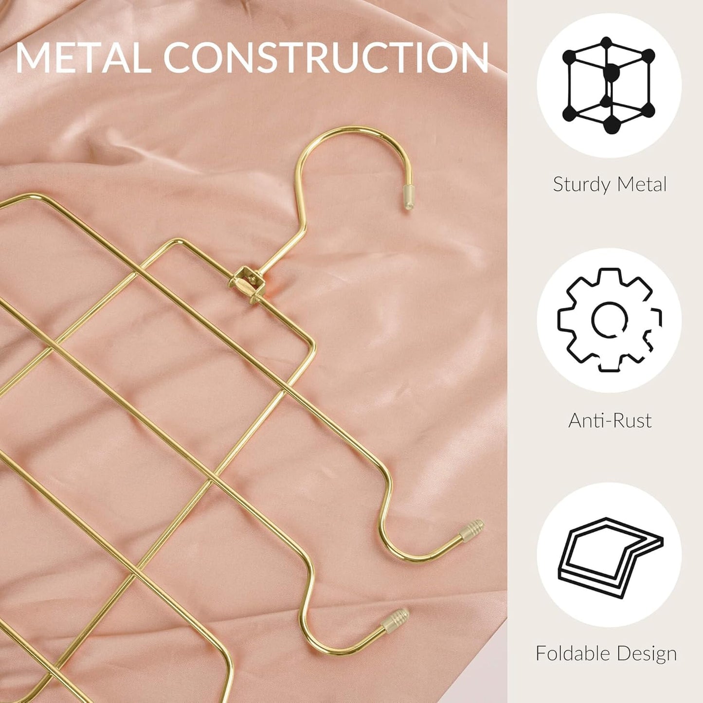 ZEDODIER 4 Pack Space Saving Bra Hangers, Non-Slip Tank Top Hanger, Closet Organizers and Storage for Camisoles Tank Tops Bras Ties Swimsuits Strappy Dress, Gold