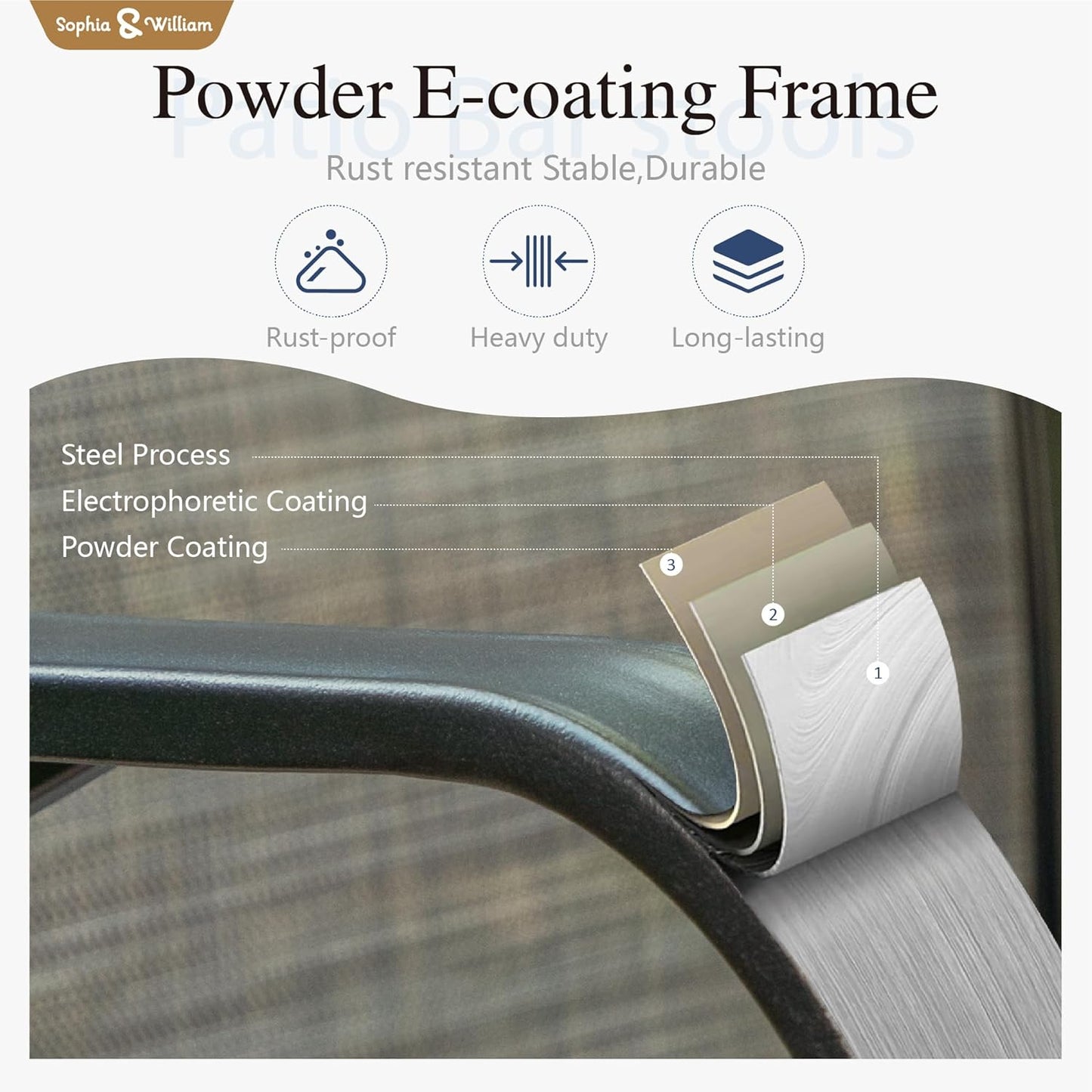 Sophia & William Outdoor Bar Set, Patio Bar Table and Chairs Set, Bar Height Patio Set - 4 x Swivel Bar Chairs(Grey), 1 x Rectangular Bar Table