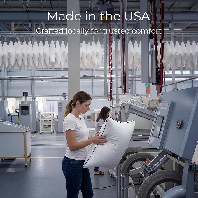 Phantoscope Synthetic Down Pillow Insert - 18x18 Down Alternative, Ultra Soft Large Square Throw Pillow with 100% Cotton for Couch Sham, Bed Sleeping (White, Set of 1)