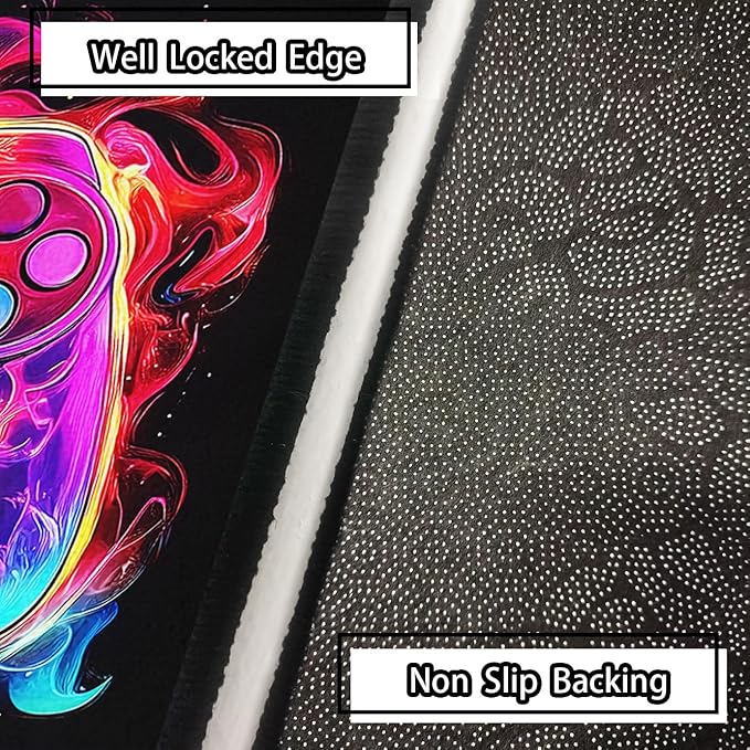 Boys Gamer Area Rug for Room - Purple Gaming Carpet Rug for Kids Boys Bedroom Video Games Carpet Gamepad Themed Rugs Kids Room Decor, 70 x 55 Inches
