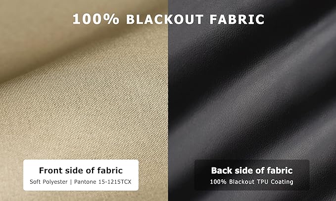 LazBlinds 100% Blackout Roller Shades, No Tools No Drill Cordless Blinds for Windows, Thermal Insulated UV Protection Privacy Window Shades for Bedroom (36''W x 72''H, Beige)