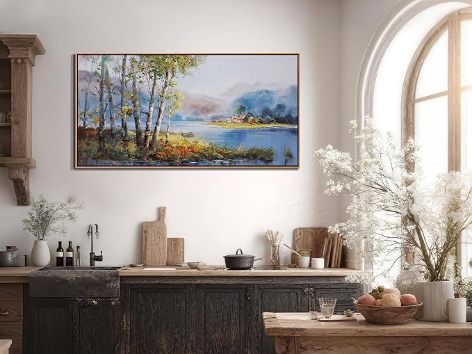 Arjun Framed Forest Picture for Living Room, Wall Art for Bedroom Nature Painting Wall Decor, Office ArtworkHome Dining Room Large 48"x24"