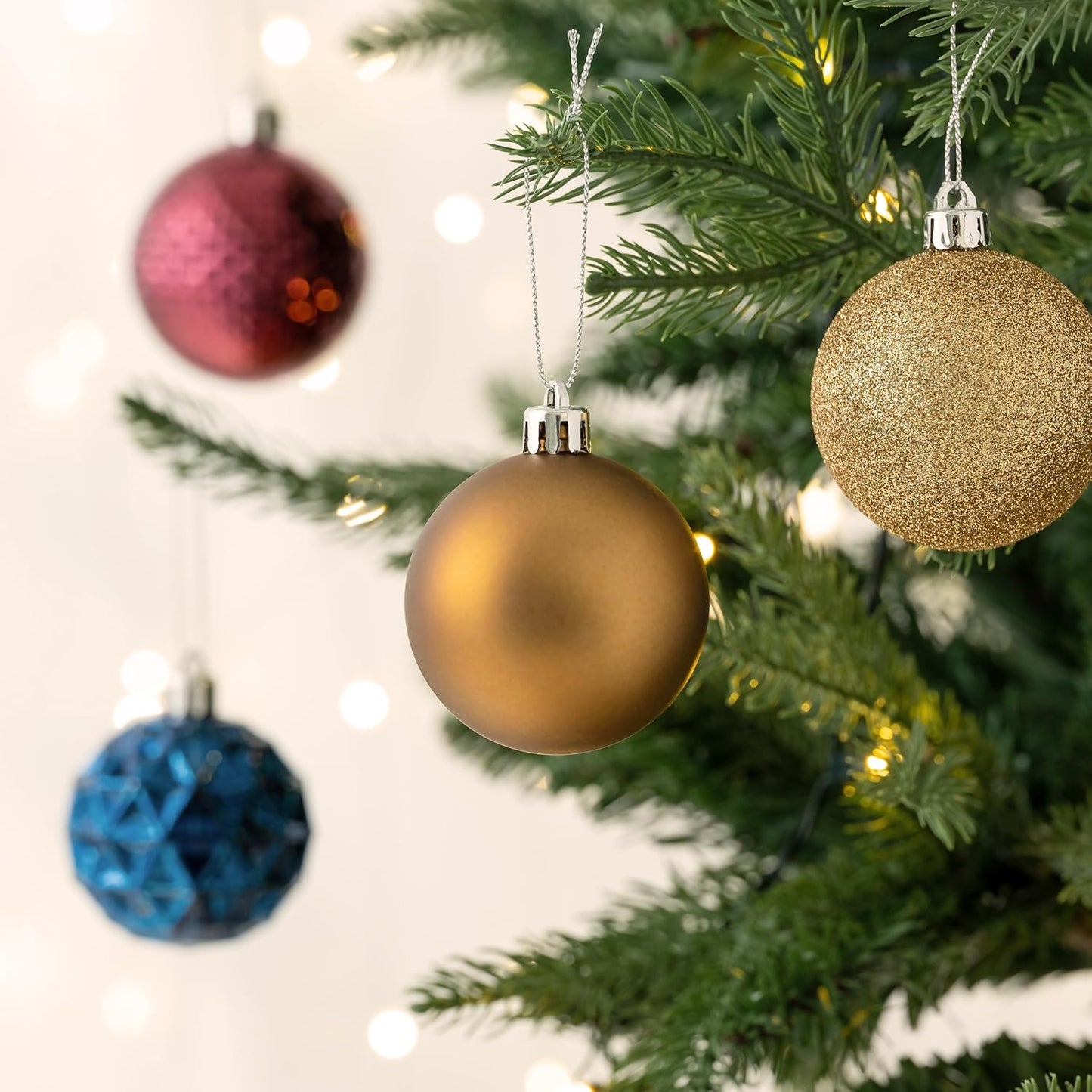 Valery Madelyn Christmas Tree Decorations Ornament Set for Fall Halloween, 50ct 2 Inches Bronze Copper Purple Shatterproof Christmas Ball Ornament Hanging Xmas Holiday Party Decor