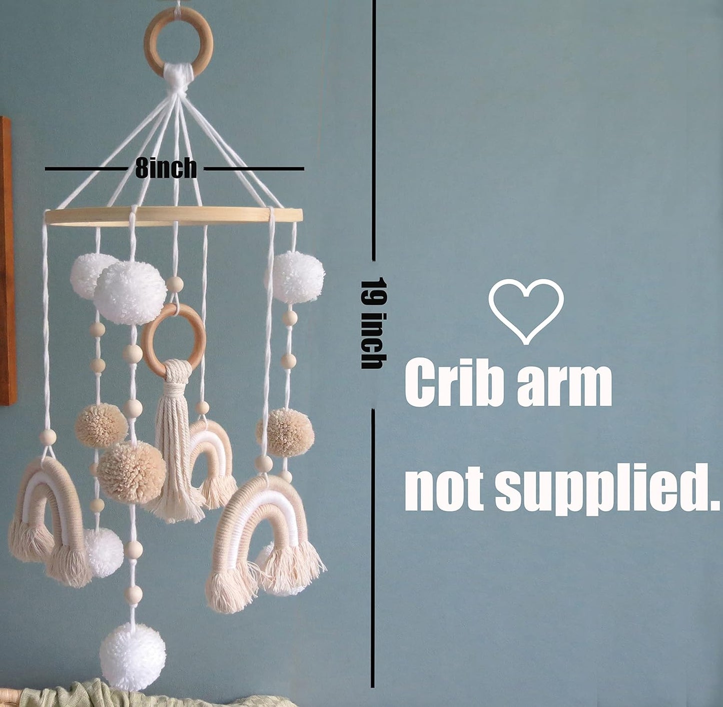Neutral Boho Rainbow Baby Mobile for Crib Mobile Nursery DéCor