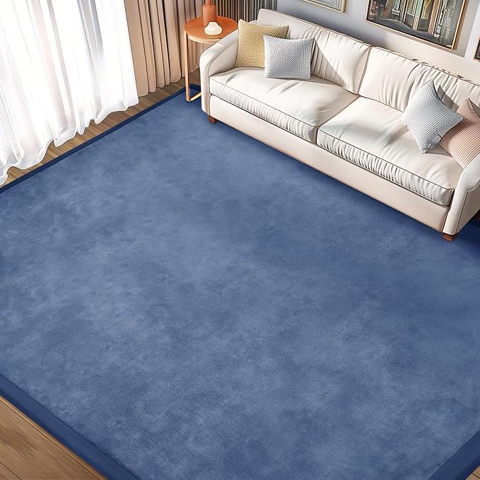 Baby Play Mat for Floor Nursery Rug Muscle Mat Area Rug Playroom Rug 79"x158" Playpen Mat Elastic Foam 1.3" Thick Crawling Mat for Babies,Toddlers, Infants, Kids,Sapphire Blue