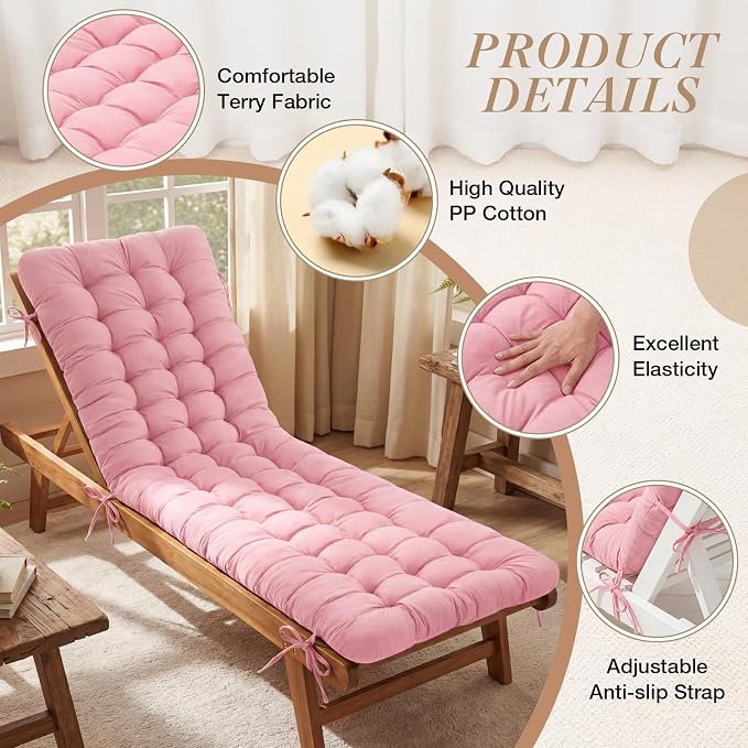 Wenqik Long Floor Cushion Large Floor Cushion with Brushed Cotton 74.8 x 27.5 x 3.15 in Jumbo Lounger Pillow for Outdoor Indoor Bay Window Meditation Yoga Reading Sleeping (Pink)