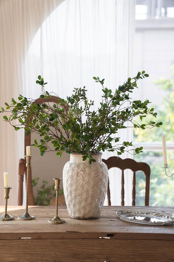 MISSPIN Artificial Flowers with Greenery Stems Faux Plants Indoor Branches for Tall Vase Ultra-Realistic, 8 Pcs Wedding Centerpieces, Home Decor & DIY Bouquets