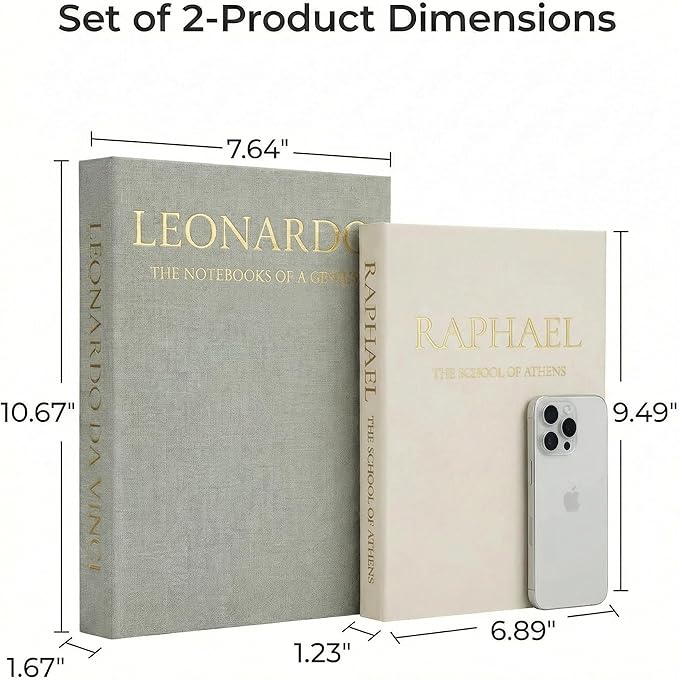 Upgraded Decorative Books for Home Decor - Coffee Table Faux Books for Decoration, Linen Fake Book Storage Box for Entryway, Bookshelf, Modern, Boho, Farmhouse & Neutral Aesthetic Decor, Set of 2