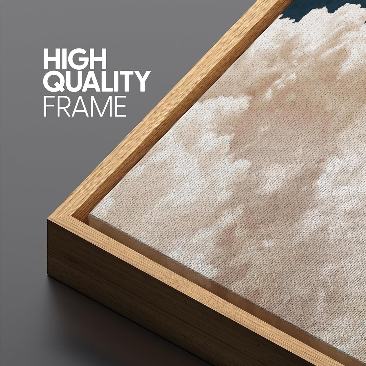 MUDECOR Large Framed Canvas Print Wall Art Cumulus Clouds Panoramic Dramatic Skyline Illustrations Antique Retro Fine Art Illustrations Decorative Colorful for Bedroom - 60"x20"