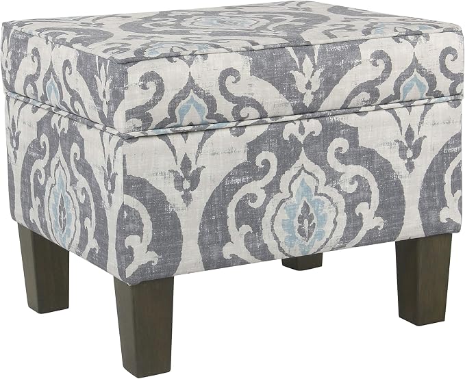 HomePop 22" Modern Rectangular Storage Ottoman - Suri Blue
