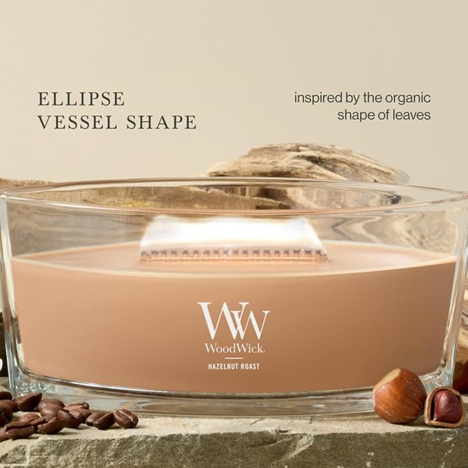 WoodWick Hazelnut Roast Ellipse Candle