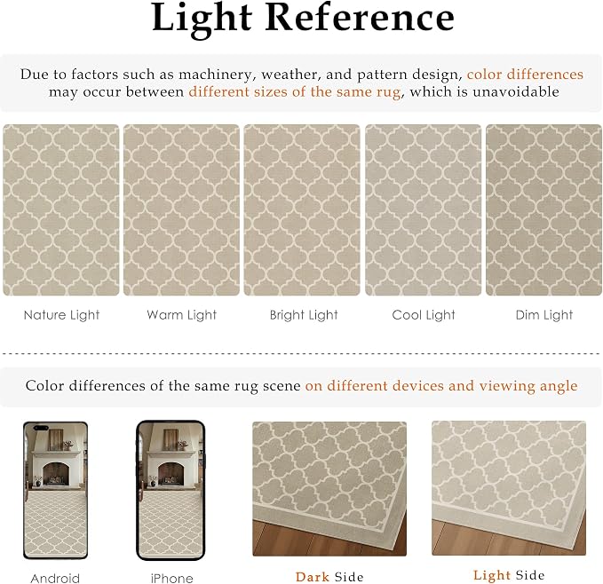 PureCozy Beige 5x7 Area Rug for Living Room Machine Washable Large Rug Non-Slip Soft Low Pile Carpet Modern Stain Resistant Indoor Office Throw Rug for Bedroom Dining Room