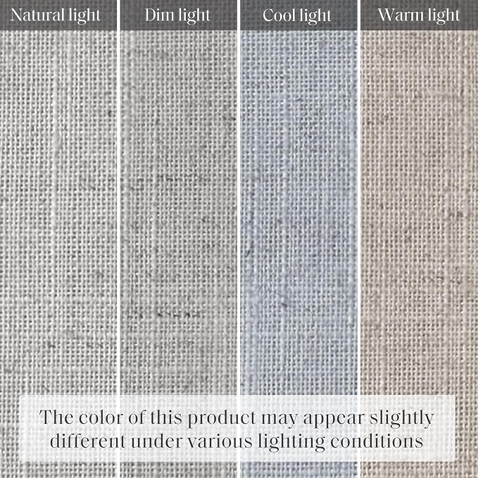 Madison Park Kyler Cordless Roman Shades - Single Panel, Lightweight Linen Blend Fabric, Natural Design, Easy Installation, Light Filtering Window Blind, Bedroom, Living Room Decor 29" W x 64" H Grey
