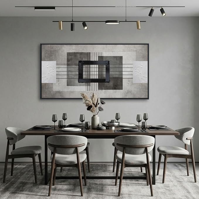 Large Abstract Canvas Wall Art for Living Room - Modern Neutral Beige & Gray Framed Artwork, Minimalist Textured Wall Paintings for Bedroom Decor, Sophisticated Gallery Pictures 20×40IN