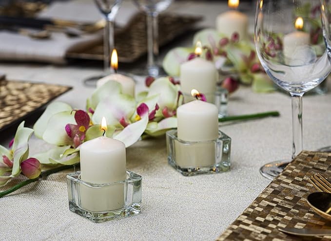 BOLSIUS Ivory Pillar Candles - 20 Pack 2x4 inch Pillar Candle Set - 20 Hours Dripless & Smokeless Clean Burning Dinner Candles - Premium Europen Quality - Palm Oil Free - 0% Animal Fat - Party Candles