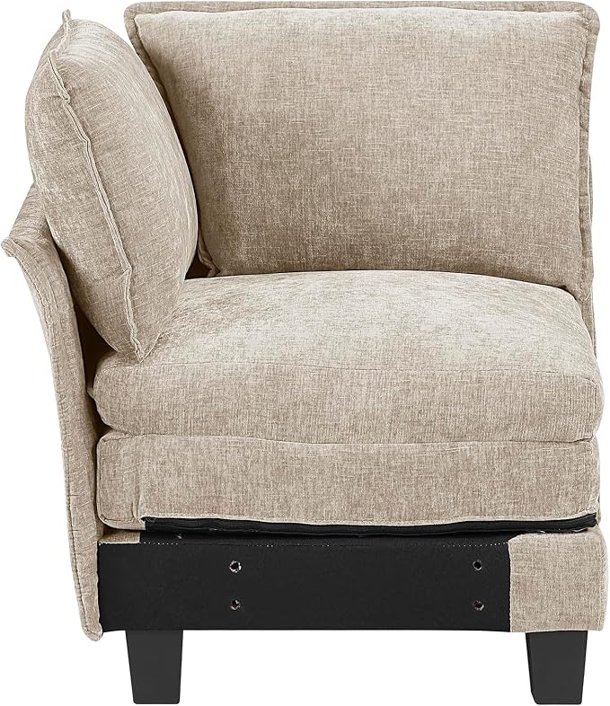 Lexicon Modular Sectional Sofa, Module for Sectional Couch, Corner Seat, Removable Cushion Cover, Soft Upholstery, Durable Frame, Customizable Comfort, Chenille Light Taupe