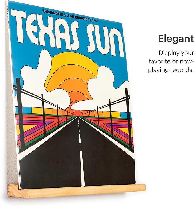 Vinyl Record Shelf - 3 Display Ledges Made of Solid Wood -A Wall Mount for Your Favorite or Now-Playing Records -This Vinyl Record Holder Fits All Records (Pine)