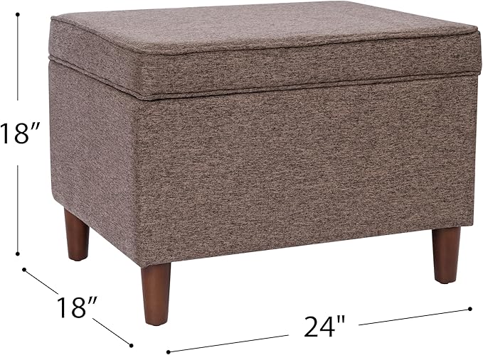 HomePop 24" Dinah Collection Storage Ottoman - Chocolate Brown