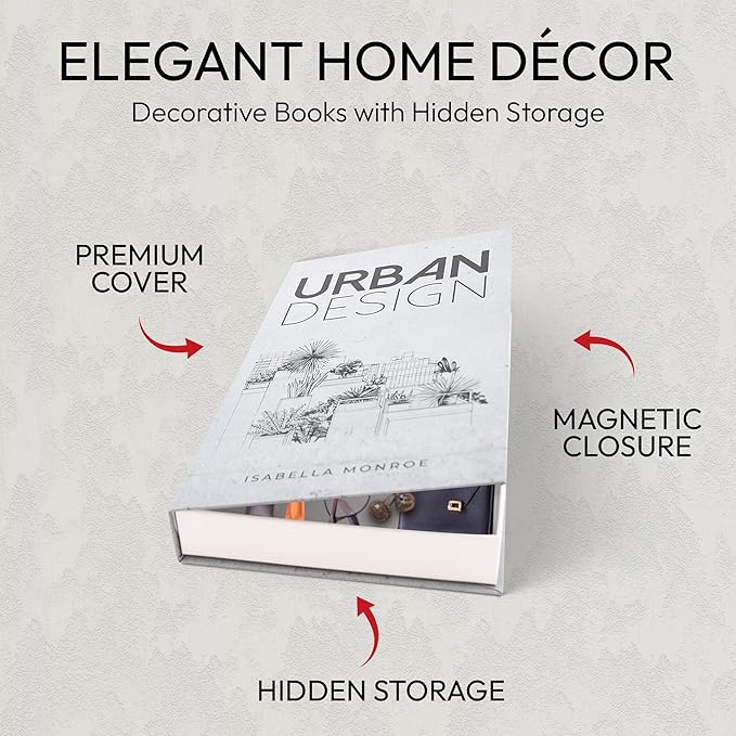 Decorative Books | Black 10 Book Set with 3 Sizes | Preassembled with Hidden Storage | Perfectly Stackable for Easy Home Staging | Book Decor to Elevate Your Space | Home Decor Made Simple!