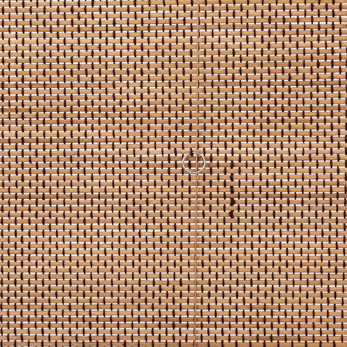 Cordless Bamboo Roman Window Blind Sun Shade, Light Filtering Shades with 8-Inch Valence - Natural Woven Bamboo (W21 x L72)