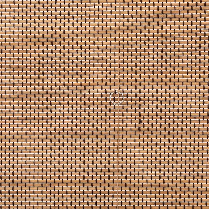 Cordless Bamboo Roman Window Blind Sun Shade, Light Filtering Shades with 8-Inch Valence - Natural Woven Bamboo (W31 x L72)